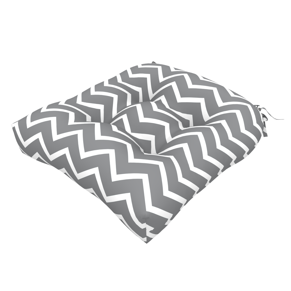  WATERPROOF CHAIR CUSHION CHEVRON GREY SET OF 2 PCS 48X48X12.5